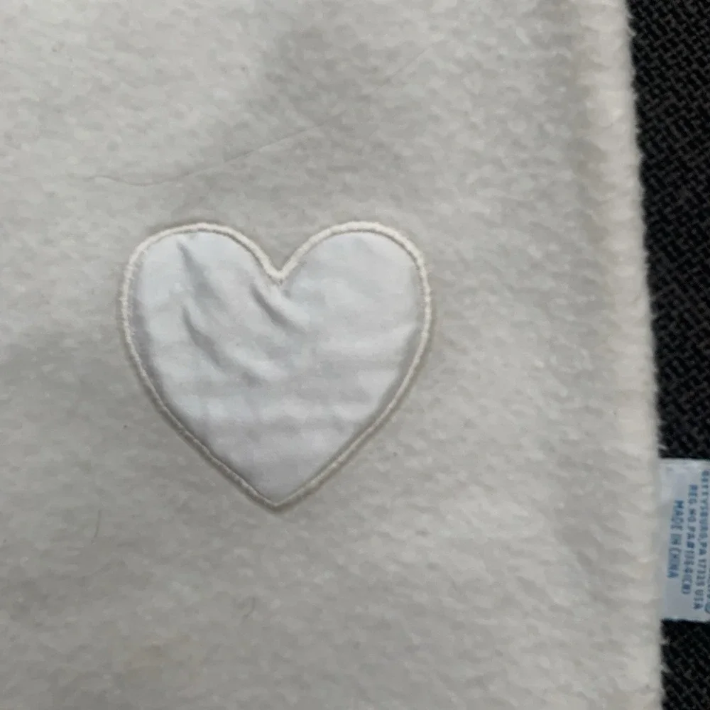 Baby Boyds Collection White Lamb Satin Trim & Heart Security Blanket/Lovey